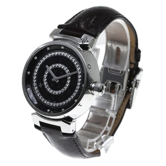 LOUIS VUITTON Tambour Diamon GM Q111C diamond dial Quartz Men's Watch - Picture 1 of 12